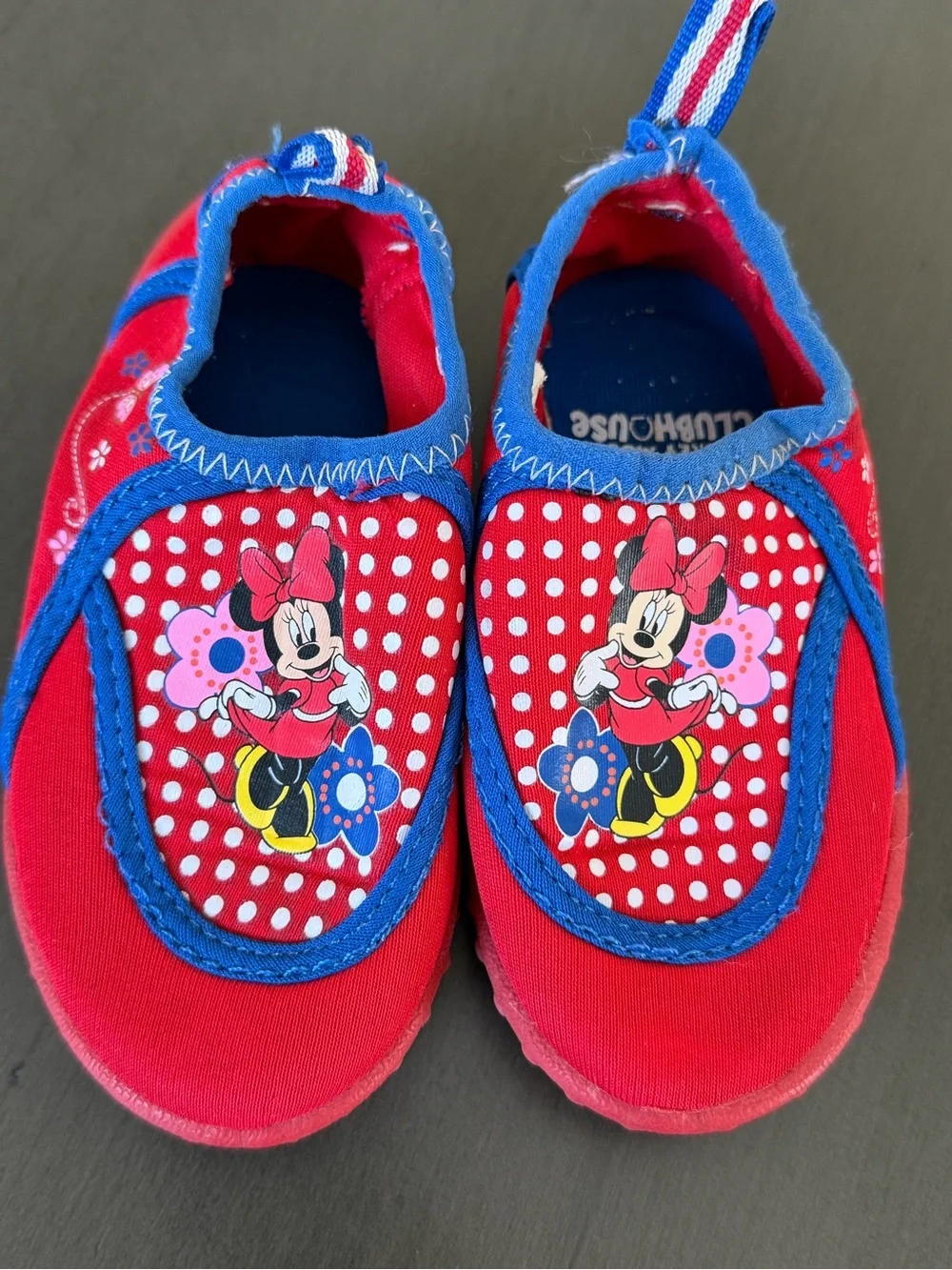 Minnie Mouse Red & Blue Kids Slip-On Water Shoes